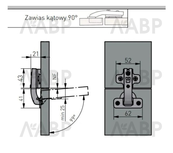 петля GTV накладная 90гр с h=2мм, без пружины, с еврош, slide-on(200шт)/ZP-COCAKT90H2-ZE / 11494 / оптом и в розницу / мебельная фурнитура "ЛАВР"