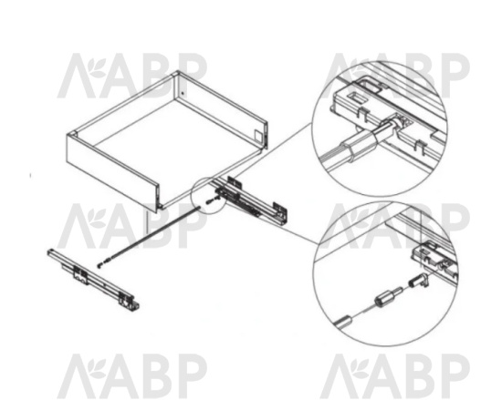 ящик GTV AXIS PRO*синхронизирующая планка для Push to open 1200мм (50шт)/PB-AXISPRO-SYNCHRO-P2O / 09661 / оптом и в розницу / мебельная фурнитура "ЛАВР"