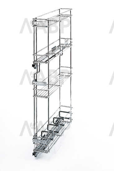 бутылочница SIGE OPTIMA SOFT в базу 150мм высокая(110х505х850мм) с доводчиком, левая, хром /24900312 / 25618 / оптом и в розницу / мебельная фурнитура "ЛАВР"