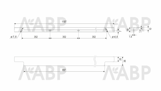 ручка Боярд/RT109BSG.1/000/1200 / 769167-1 / оптом и в розницу / мебельная фурнитура "ЛАВР"