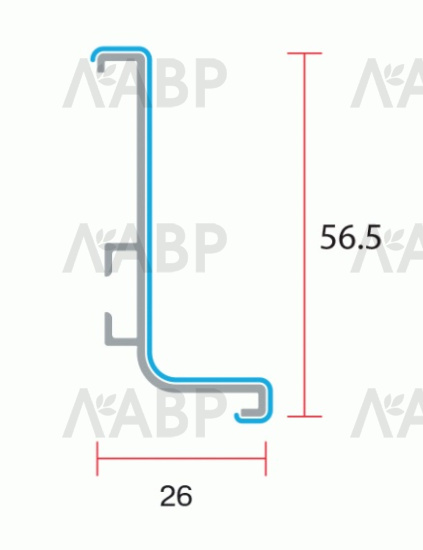 ручка-профиль GOLA Г-образ. для нижн.баз 4,1м алюмин Италия/ALF0404 / 69183 / оптом и в розницу / мебельная фурнитура "ЛАВР"