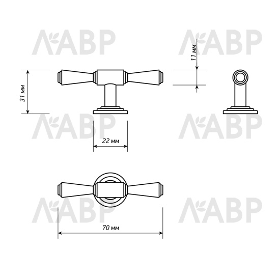 ручка кнопака Laurus PRO ZA2391 золото K-Gold / 39512-1 / оптом и в розницу / мебельная фурнитура "ЛАВР"