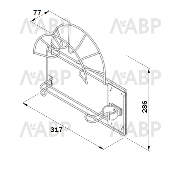 держатель маленький для шланга пылесоса 285*325*80мм, металл хром/WA01.0311.01.062 / 25503 / оптом и в розницу / мебельная фурнитура "ЛАВР"