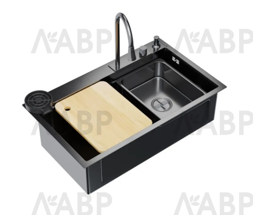 мойка GranFest Metal 7545PVD графит врезная 750*450*250*1мм / 662084 / оптом и в розницу / мебельная фурнитура "ЛАВР"