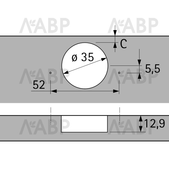 Петля мебельная угловая Intermat 9930 65 градусов 9090109 Hettich / 37468 / оптом и в розницу / мебельная фурнитура "ЛАВР"