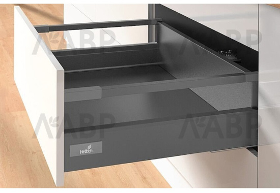 Выдвижной ящик InnoTech Atira с релингом 144*470мм антрацит 9417420 Hettich / 37587-1 / оптом и в розницу / мебельная фурнитура "ЛАВР"
