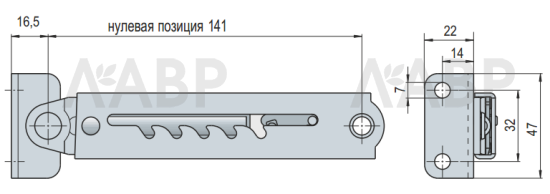 Механизм подъема кроватного блока 5-позиционный с уголком 4801375 / 37304 / оптом и в розницу / мебельная фурнитура "ЛАВР"