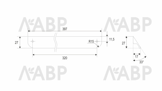 ручка Боярд/RS156SG.3/320 / 769169 / оптом и в розницу / мебельная фурнитура "ЛАВР"