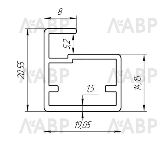 фасадный профиль №10 нержавейка бронза 5,8м / 43036 / оптом и в розницу / мебельная фурнитура "ЛАВР"