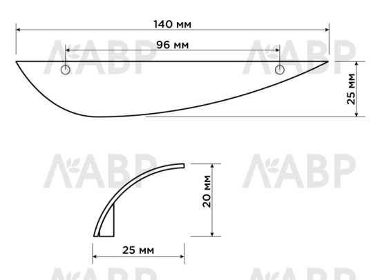 ручка Laurus PRO ZA1820 96мм перламутровое золото PG (500) / 519170 / оптом и в розницу / мебельная фурнитура "ЛАВР"