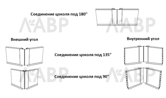Угловое соединение универсальное h=100мм белый / 42432 / оптом и в розницу / мебельная фурнитура "ЛАВР"
