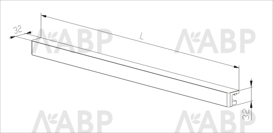 гардероб черн/планка-декор для полки проволочной L=607, массив темное дерево WD0324.VP060.DDT00.RB / 68102 / оптом и в розницу / мебельная фурнитура "ЛАВР"