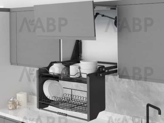 модуль выдвижной с посудосушителем STARAX, в базу 800 (764x300x550мм), антрацит/S-5182-A / 14200 / оптом и в розницу / мебельная фурнитура "ЛАВР"