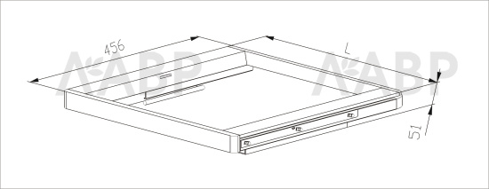 гардероб черн/460/рамка для корзин с доводчиком L=607, массив темное дерево WD0360.VP060.BK0PC.RB / 68104 / оптом и в розницу / мебельная фурнитура "ЛАВР"