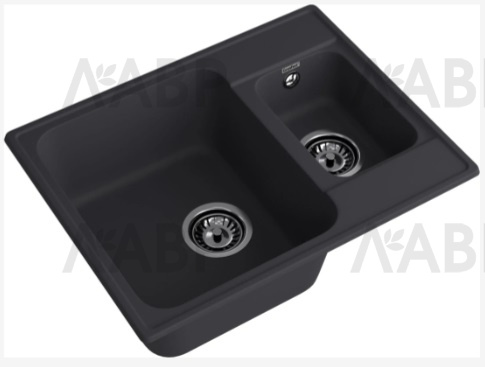 мойка кварцевая QUARZ 09 черный 617*478*180мм(без сифона) / 62990-3 / оптом и в розницу / мебельная фурнитура "ЛАВР"