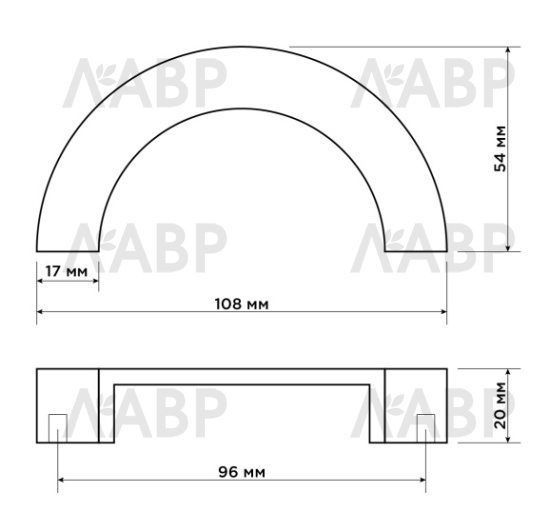 ручка Laurus PRO ZA2600 96мм золото брашированное BG / 519184 / оптом и в розницу / мебельная фурнитура "ЛАВР"