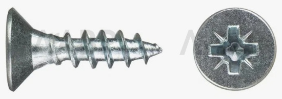 саморез 4*12, универ. острый, белый цинк /1000 / 26620 / оптом и в розницу / мебельная фурнитура "ЛАВР"