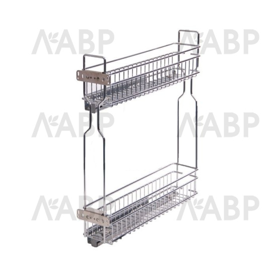 Бутылочница 200мм левая с доводчиком хром LS2/200IL/D Lotti / 25307 / оптом и в розницу / мебельная фурнитура "ЛАВР"