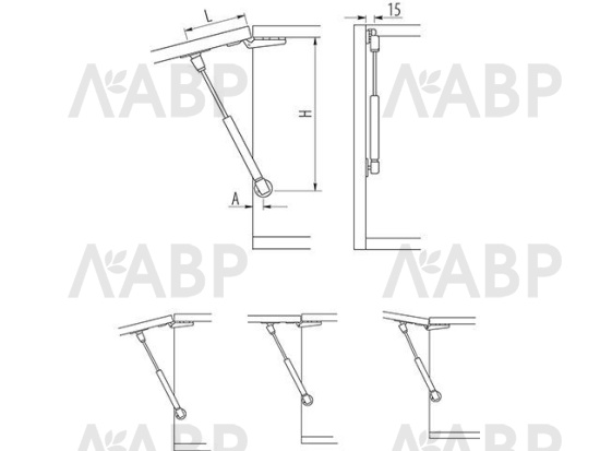 Газовый лифт нагрузка 150Н PD-G0150-N02 GTV / 06104 / оптом и в розницу / мебельная фурнитура "ЛАВР"