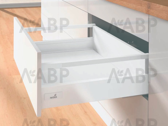 Хеттих/InnoTech Atira ящик 100% выдвижения 176*350мм, PUSH to open, белый/9336687 / 97720 / оптом и в розницу / мебельная фурнитура "ЛАВР"
