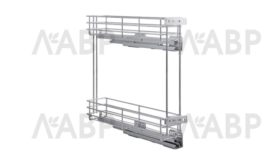 бутылочница 150мм, доводчик, 2 яруса, правый, хром, Боярд/KR08/1/3/150/R / 725365 / оптом и в розницу / мебельная фурнитура "ЛАВР"