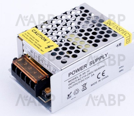 Блок питания для светодиодных лент и светильников 35Вт, 220-240/12В корпус металлическая сетка / 33066 / оптом и в розницу / мебельная фурнитура "ЛАВР"