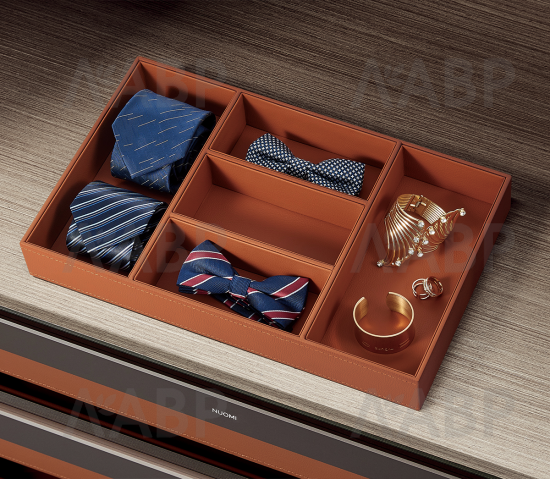 Nuomi/органайзер кожаный для украшений 260*410*55mm 5 секций, Ralphie / 6094200 / 86050 / оптом и в розницу / мебельная фурнитура "ЛАВР"