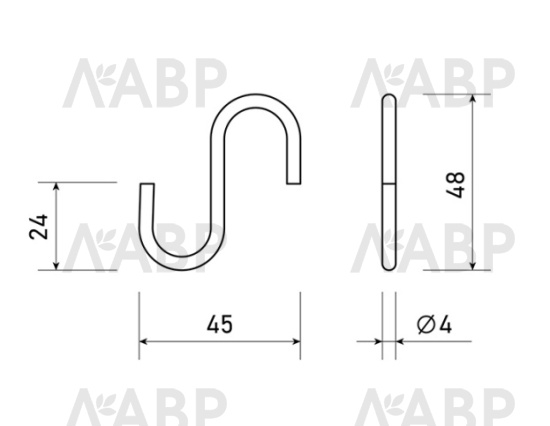 Крючок для рейлинга хром / 18014 / оптом и в розницу / мебельная фурнитура "ЛАВР"