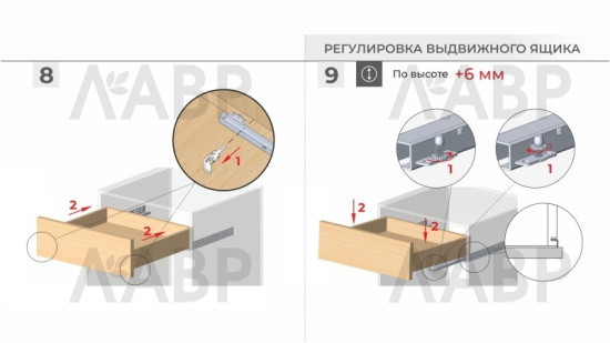 направляющие 100% скрытый насадной монтаж 500 мм/DB8783Zn/500  / 709636 / оптом и в розницу / мебельная фурнитура "ЛАВР"