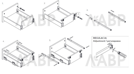 ящик GTV AXIS PRO*продольный релинг 350мм, антрацит(30шт)/PB-AXISPRO-RELKW350 / 09732 / оптом и в розницу / мебельная фурнитура "ЛАВР"
