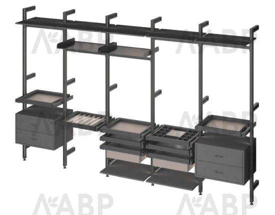 стеллаж/STELLA профиль для стеклянной полки L=5400 черный матовый / ST0853.VP540.BKSPC.CJ / 41047 / оптом и в розницу / мебельная фурнитура "ЛАВР"