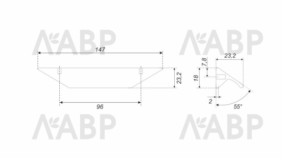 ручка Боярд/RS157RCHMP.3/96 / 769163 / оптом и в розницу / мебельная фурнитура "ЛАВР"