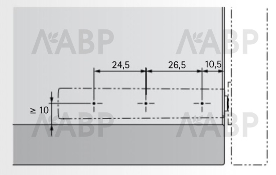 Механизм Push to open magnet для петель под прикручивание длинный ход белый 9089591 Hettich / 37520 / оптом и в розницу / мебельная фурнитура "ЛАВР"