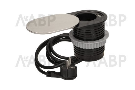 удлинитель GTV врезной CHARGER MINI 60мм, 1*USB, кабель 1,9м, инокс/AE-BPW1U1UCH-51 / 16430 / оптом и в розницу / мебельная фурнитура "ЛАВР"