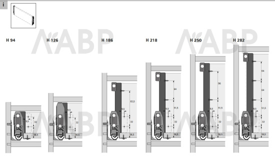 Выдвижной ящик ArciTech 94*450мм, БЕЗ направляющих белый 9149300 Hettich / 97385 / оптом и в розницу / мебельная фурнитура "ЛАВР"
