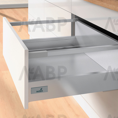 Хеттих/InnoTech Atira ящик 100% выдвижения 176*260мм, PUSH to open, серый/ 9242937 / 97718 / оптом и в розницу / мебельная фурнитура "ЛАВР"