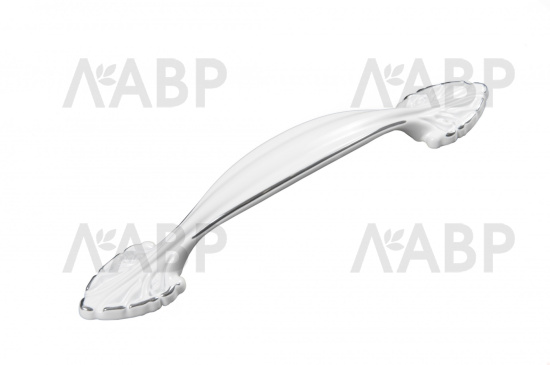 Ручка мебельная скоба 96мм хром полированный/белый RS472CP/W.3/96 Boyard / 769013 / оптом и в розницу / мебельная фурнитура "ЛАВР"