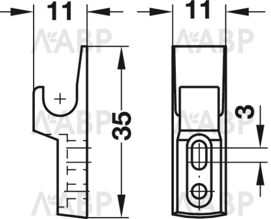 Защелка пружинная Mini-Latch 245.54.701 Hafele / 49188 / оптом и в розницу / мебельная фурнитура "ЛАВР"