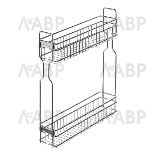 бутылочница 150 мм Laurus PRO левая, хром, (100*520*450) с направляющими Hettich / 25872 / оптом и в розницу / мебельная фурнитура "ЛАВР"