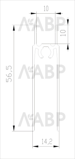 Аристо ЭКО//черный матовый рамка нижняя  (5,4м) /AE0689.VP540.BKSPC.CJ / 92328 / оптом и в розницу / мебельная фурнитура "ЛАВР"