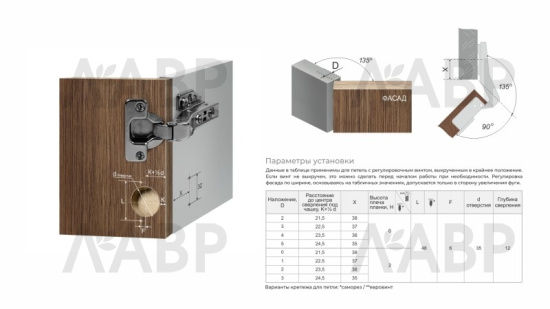 петля 4-х шарнирная Боярд H845C02/BN EVO 45° с довод, черный никель без планки (100)  / 711249 / оптом и в розницу / мебельная фурнитура "ЛАВР"