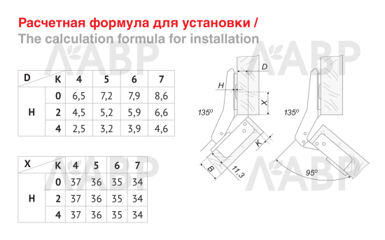 Петля мебельная угловая 45 градусов Н=4мм Н640C02/0314 Boyard / 711096 / оптом и в розницу / мебельная фурнитура "ЛАВР"