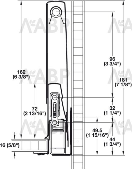 Комплект панелей для наращивания боковин Moovit 500мм серебристый металлик 553.60.205 Hafele / 49221 / оптом и в розницу / мебельная фурнитура "ЛАВР"
