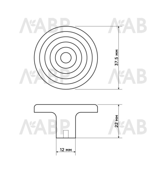ручка Laurus PRO ZA1988 кнопка черный матовый MBK / 519180 / оптом и в розницу / мебельная фурнитура "ЛАВР"