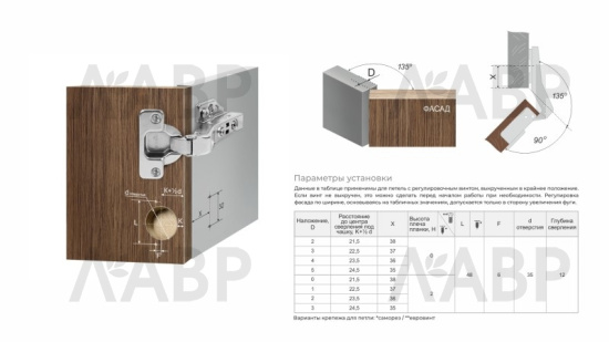 петля 4-х шарнирная Боярд H845C02 EVO 45° с доводчиком, без планки / 711248 / оптом и в розницу / мебельная фурнитура "ЛАВР"
