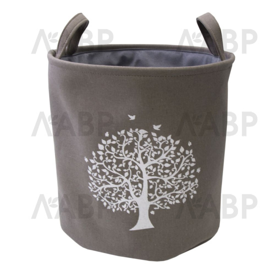 Корзина тканевая для белья "Сад" 360*360*390мм серый / 79145 / оптом и в розницу / мебельная фурнитура "ЛАВР"