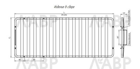 основание кровати подъемное 1600*700 цельносварное БЕЗ ПОДЪЕМНОГО МЕХАНИЗМА, серый / 21426 / оптом и в розницу / мебельная фурнитура "ЛАВР"