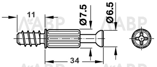 #эксцентрик MINIFIX болт 34/5 красный (2000шт)/262.28.670/262.28.671 (аналог 94152, 37260,94161) / 49099 / оптом и в розницу / мебельная фурнитура "ЛАВР"