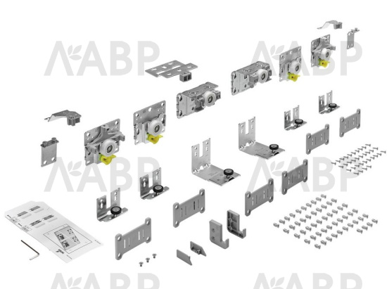 Комплект фурнитуры для 3-х дверного шкафа Top Line L, толщина двери 10-16мм 9242710 Hettich  / 37918 / оптом и в розницу / мебельная фурнитура "ЛАВР"