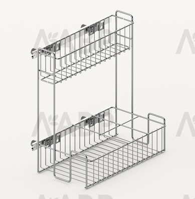 Хеттих/выдвижная корзина под мойку OIRA 100, ширина корпуса 300 мм, цвет хром / 9381047 / 97878 / оптом и в розницу / мебельная фурнитура "ЛАВР"